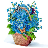 Pop Up Birthday Card,3D Greeting Cards,Get Well Card,Thank You Cards,Birthday Gift For Women Men Kids Mom Friend (Blue-Flower)