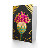 Gold Edge Scottish Thistle Flower Illustration Scotland Greetings Card