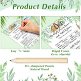 135 Pieces Woodland Baby Shower Game Cards Forest Animals Baby Shower 5 Set (25 Cards Each) With 10 Pencils Predict Who Mommy Or Daddy Well Wishes Woodland Creatures Theme For Boy Girl