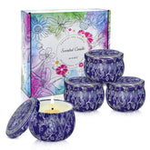 Citronella Candles - 4 Pack Citronella Candles Outdoor Set?4.4 Oz, Indoor Scented Natural Soy Wax Candles Portable Travel Tin Gift Set For Home Garden Patio Balcony Decorative