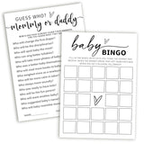 Baby Shower Games, 5" X 7" Guess Who Mommy Or Daddy Baby Shower Game Cards For Boy Or Girl, Gender Reveal Party Decorations Supplies - B02
