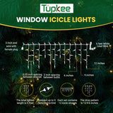 Shimmering Twinkle Window Icicle Lights - 3 Feet (0.91 M), 8 Of 50 Lights Twinkle - 50 Red-Green-Clear Incandescent Bulb