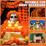 5 Pcs 5 Ft Marigold Garland Diwali Decoration Day Of The Dead Artificial Marigold Flowers Garland For Wedding Dia De Los Muertos Wedding Decoration(Orange)