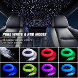 32W Twinkle Starlight Headliner Kit, 800Pcs*0.03In*13.1Ft Led Fiber Optic Lights Kit, Star Ceiling Light+10 Crystals+Adapter+Cigarette Lighter For Car Roof/Home With App/Remote/Music Mode