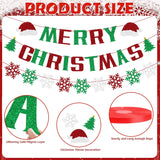 Merry Christmas Banner, Hanging Christmas Banner Decorations, Glitter Paper Xmas Banners Gifts For Inside, Home Office Merry Decorations Merry Decor For Party Fireplace Holiday Ornamentation
