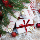 500 Pcs 1.5 Inch Merry Christmas Stickers Christmas Sticker Labels Roll For Envelopes,Gift Packing,Cards,Party Supplies (Christmas Wreath)