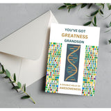 Birthday Card For Grandson, Dna Double Helix Of Awesomeness, Science Themed Birthday Card For Grandkids, Sweet And Funny Greeting Card For Grandchild