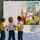Easter Party Game, Pin The Tail On The Bunny, Sticker Tails For Bunny Game, Holiday Activity, Blindfold Included, Fun Easter Game, All Ages Game For Easter, 24 Sticker Tails