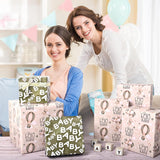 Reversible Baby Shower Wrapping Paper Roll Baby Gift Wrap With Green Brown Bear Balloons And Baby Words Pattern For Girls Boys Wedding Neutral Baby Shower Birthday Party - Total 28.5Sq.Ft