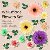 Artificial Flowers Bulk, Small Fake Flowers 21Pcs Set, Silk Flowers For Home Decor Indoor/Diy Crafts/Ice Molds Decoration (Ice Mold Not Included)