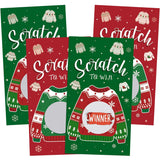 50 Pcs Christmas Scratch Off Cards Ugly Sweater Scratch Off Game Christmas Cards Holiday Xmas Games Ugly Sweater Party Decorations Winner You Lose Tickets For Winter Office Party Supplies