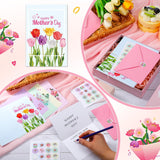 24 Sets Happy Mother'S Day Cards Floral Mom Greeting Card With Envelopes And Stickers Watercolor Heart Rose From Daughter For Party Gifts Supply