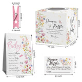 Bloom Diaper Raffle Box With 50 Tickets - Don'T Say Baby Game, Boho Wildflowers Baby Shower Games Kit For Girls-W1