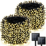 2 Pack 170FT Solar String Lights 480 LED Warm White Waterproof Christmas Twinkle Lights