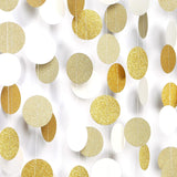 White-Gold Champagne Party-Decorations Streamers Garland - 52Ft Christmas Wedding Engagement Hanging Paper Banner,Bachelorette Neutral Baby Bridal Shower Decor Banners