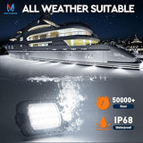Q1 Max White Rock Lights 8 Pod Super Bright Underglow Light Kit IP68 Waterproof for Truck ATV UTV Golf Cart