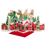 Hallmark Paper Wonder Pop Up Jumbo Christmas Card Holiday Tabletop Decor (Accordion Fold Christmas Village)