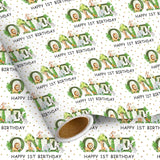 Age 1 Gift Wrapping Paper Roll Wild One 1St Birthday Wrapping Paper Jungle Animals Birthday Gift Wrap With Jungle Animals Design For Baby Shower Xmas Holiday Party Supplies, 17 Inch ×16.4 Feet