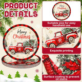 100 Pcs Christmas Paper Plates Disposable 9 Inch Black And Red Plaid Snowman Dinner Round Plates For Xmas Holiday Birthday Party Table Decor