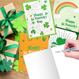 24 Pack St.Patrick'S Day Cards With Envelopes Embossed Shamrock Cards Blank Inside Party Supply Green