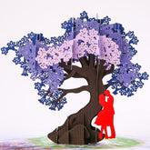 Anniversary 3D Pop Up Card Couple Under Jacaranda Design(6X8 Inch)