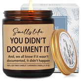 Smells Like You Didn'T Document It Candle For Coworkers, Funny Candle Gifts For Hr Human Resources, Christmas Birthday Office Work Gift For Women Men Employee, Manager, Social Worker, Nurse-65