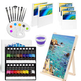 Acrylic Paint Set For Kids, Art Supplies Painting Kit With18 Acrylic Paints, 5 Canvas, 8 Paint Brushes, Easel, Palette Ete, Paint Set Gifts For Adults & Artist