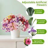 22 Bundles Artificial Flowers Outdoor, Faux Silk Flowers For Outdoors Outside Front Porch Hanging Planter Window Box Garden Decoration(Multi-Colour)