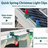 C7 C9 Christmas Light Spring Clips, 100Pcs Universal Heavy Duty Quick Christmas Light Clips, Fit E12/E17 Base, Holiday Mini Rope Lights, Perfect For Gutter Shingle Metal Roof Fence Railing Trees