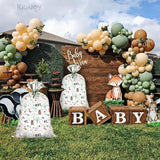 Extra Large Woodland Animal Baby Shower Plastic Gift Bags 56*36 Inch Jumbo Forest Animal Present Gift Bag Baby Girls Boys Newborn Parties Favors Decorations Hello Baby Whimsical Hand Drawn Style