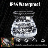 33FT 100 LED White Fairy Lights Plug In Waterproof Twinkle Firefly String Lights for Wedding Christmas Patio Garden Indoor Outdoor Decor