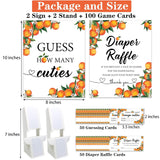 50 Little Cutie Orange Diaper Raffle Tickets And 1 Sign Baby Shower Games Orange Theme Guess How Many Cuties Sign With 50 Cards Baby Shower Candy Guessing Game