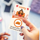 Happy Thanksgiving Scratch Off Game Cards - 50 Pack- Find The Turkey To Win -Thanksgiving Party Game For Adults Family Kids Fun Dinner Activities - A03