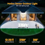 2 Pack 416 LED Solar Flood Lights 4200LM Motion Sensor Outdoor Waterproof Lights