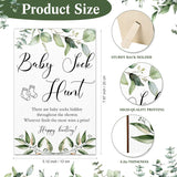 Baby Shower Games Sock Hunt Sign Wooden Tabletop Decor Greenery Gender Reveal Party Supplies Rustic Gift Sets Wooden Baby Shower Favors For Boy Girl, 5.12 X 7.87 X 0.2 Inch