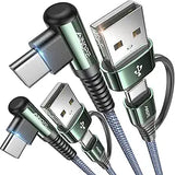 2 Pack 60W Right Angle USB C Fast Charging Cable 6.6FT with USB Adapter