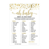 Baby Shower Games For 25 Guests - Gold Dots Whats In Your Purse Baby Shower Game, Babyshower Games Boy Girl Gender Neutral, What'S In Your Purse Gender Reveal Game, Made In Usa