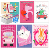 Valentines Day Cards For Kids School, 24 Sheets Valentines Cards For Kids Classroom, Valentine'S Day Gifts For Kids, Exchange Kids Gifts For School