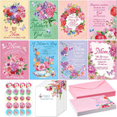 24 Pack Christian Mothers Day Religious Cards With Envelopes For Mom Floral Mothers Day Christian Greeting Cards For Prayer Gifts(Elegant Style)