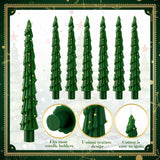 Green Christmas Tree Shaped Taper Candles 10 Inch Unscented Christmas Tree Candles Decorative Aesthetic Xmas Relaxation Gifts For Centerpiece Decorations(6 Pcs,Stylish)