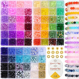 2700PCS 6mm Crackle Glass Beads for Jewelry Making 70 Color Round Crystal Beads Kit with Spacer Beads for Bracelets Necklaces DIY Crafts