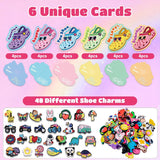 24 Pack Valentines Day Cards With Shoe Charms For Kids Valentines Day Classroom Exchange Gifts For Boys Girls(24 Cards, 48 Shoe Charms)