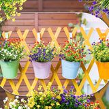 24 Bundles Flowers Outdoor Plants Fake Peony Plant Artificial Greenery Decoration Uv Resistant Plastic Faux Flowers For Home Garden Porch Courtyard Outdoor Indoor