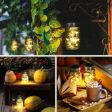 6 Pack Hanging Mason Jar Solar Lights 30 LED Waterproof Outdoor Lanterns with Jars