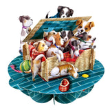 Santoro Pirouette, 3D Pop Up Greeting Card - Puppies In A Basket - Dog And Puppy Birthday Card For Her, Him, Kids, Daughter, Son