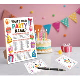 Party Decorations For Birthday Party Game, What Is Your Party Name,6×8 Wooden Play Sign With Stand And 30 Name Stickers Set