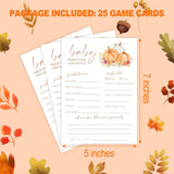 Baby Shower Games, Thanksgiving Baby Predictions And Advice Cards, 25 Sets Gender Reveal Party Decorations Supplies Favors - E02