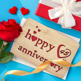 Wooden 45Th Anniversary Card,Handmade Wedding Anniversary Greeting Cards,45Th Anniversary Card For Her,Him,Husband,Wife