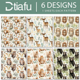 Woodland Wrapping Paper For Baby Shower 6 Style Animal Gift Wrap Folded Flat Forest Art Paper For Men Women Kids Boys Girls Birthday Wedding 20 X 28 Inch(6 Sheet)