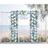 1Pcs Artificial Peony Flower Garland - Silk Peony Garland With Purple White Flowers For Wedding Party Table Decoration,6Ft/Strand(White& Blue&Dark Blue)